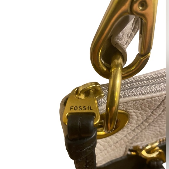 FOSSIL Karli Striped Color Block Leather Hobo Crossbody Bag Purse shoulder bag - Picture 3 of 10